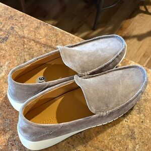 OluKai Men's Taupe Suede Slip-On Loafers